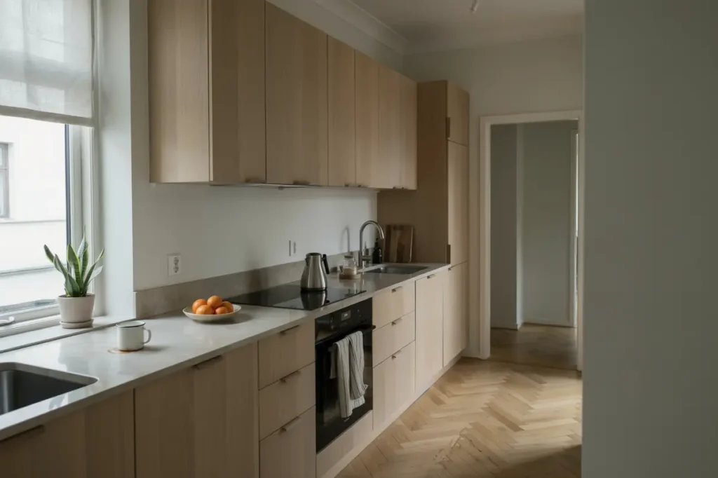 k ksrenovering med platsbyggda sk p och nytt parkettgolv i flogsta